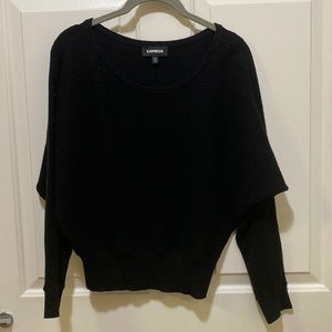 Express Black Crop Boxy Sweater